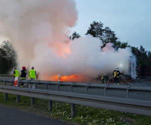 Ogromny pożar na A2