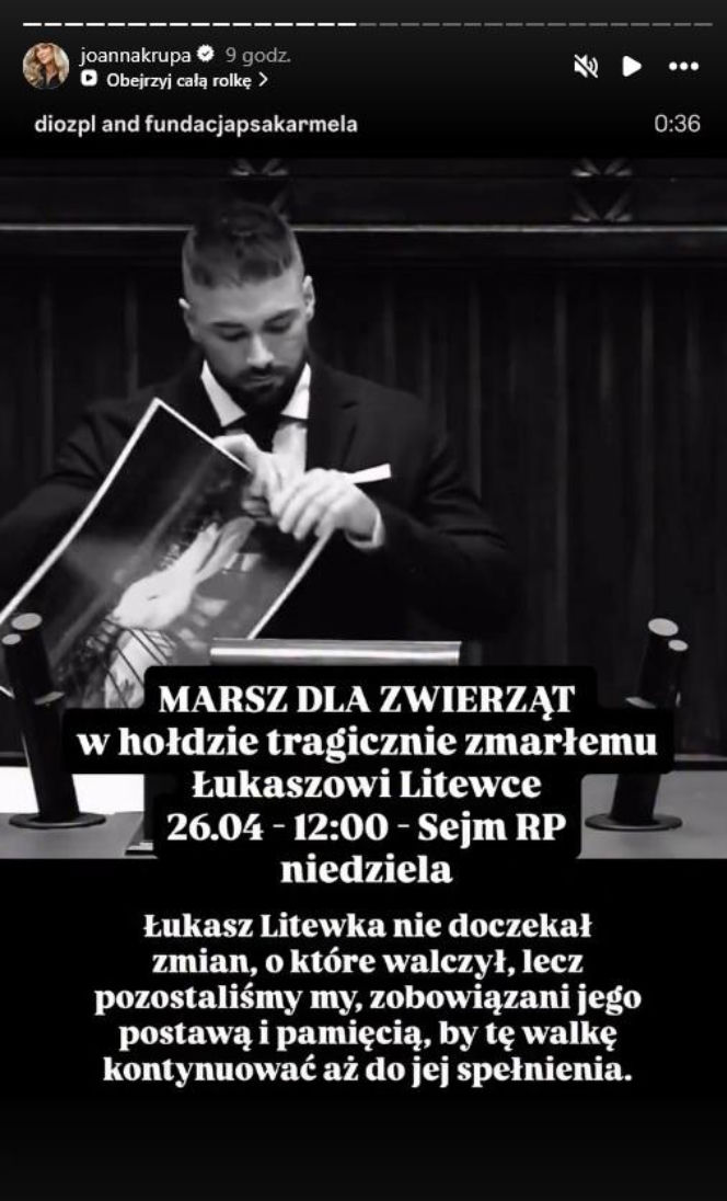 Joanna Krupa wspomina Łukasza Litewkę