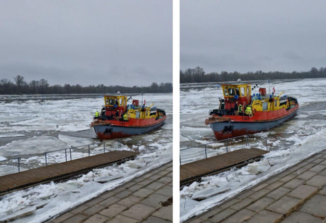 Lodołamacze na Wiśle w Toruniu. Trwa akcja kruszenia lodu