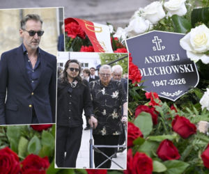 Rodzina i przyjaciele pożegnali Andrzeja Olechowskiego. Wojciech Mann pojawił się w towarzystwie syna