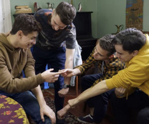 Barwy szczęścia, odc. 2222. Witek (Witold Sosulski), Bogdan (Jakub Zdrójkowski), Krzysiek (Patryk Kabała), Piotrek (Kacper Godek)