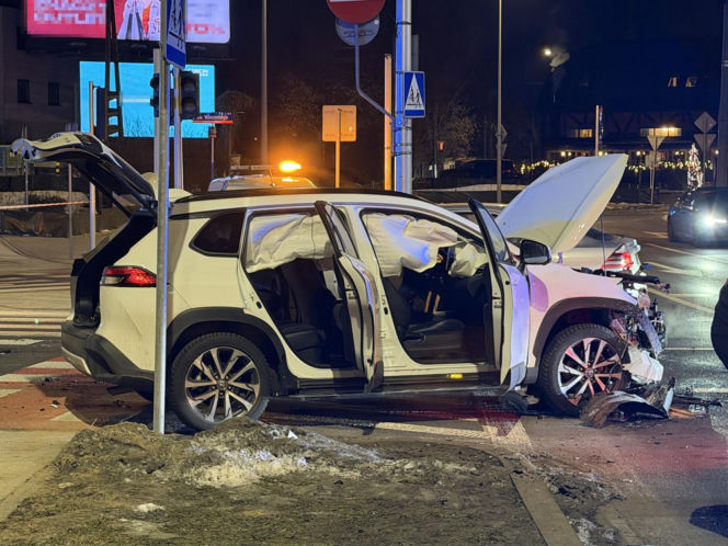 Wypadek na Rondzie Żaba w Warszawie