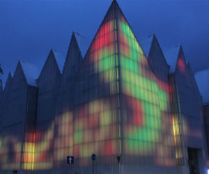 Pokaz iluminacji Filharmonii w Szczecinie z okazji Święta Muzyki