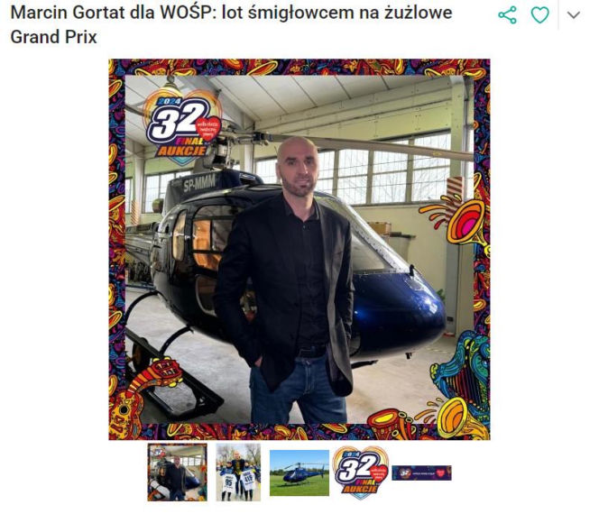 Marcin Gortat zaprasza na lot śmigłowcem na żużlowe Grand Prix