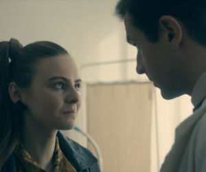 Stulecie Winnych 4, odc. 49. Julian Czerwiec (Jacek Knap), Małgosia (Zofia Stafiej)