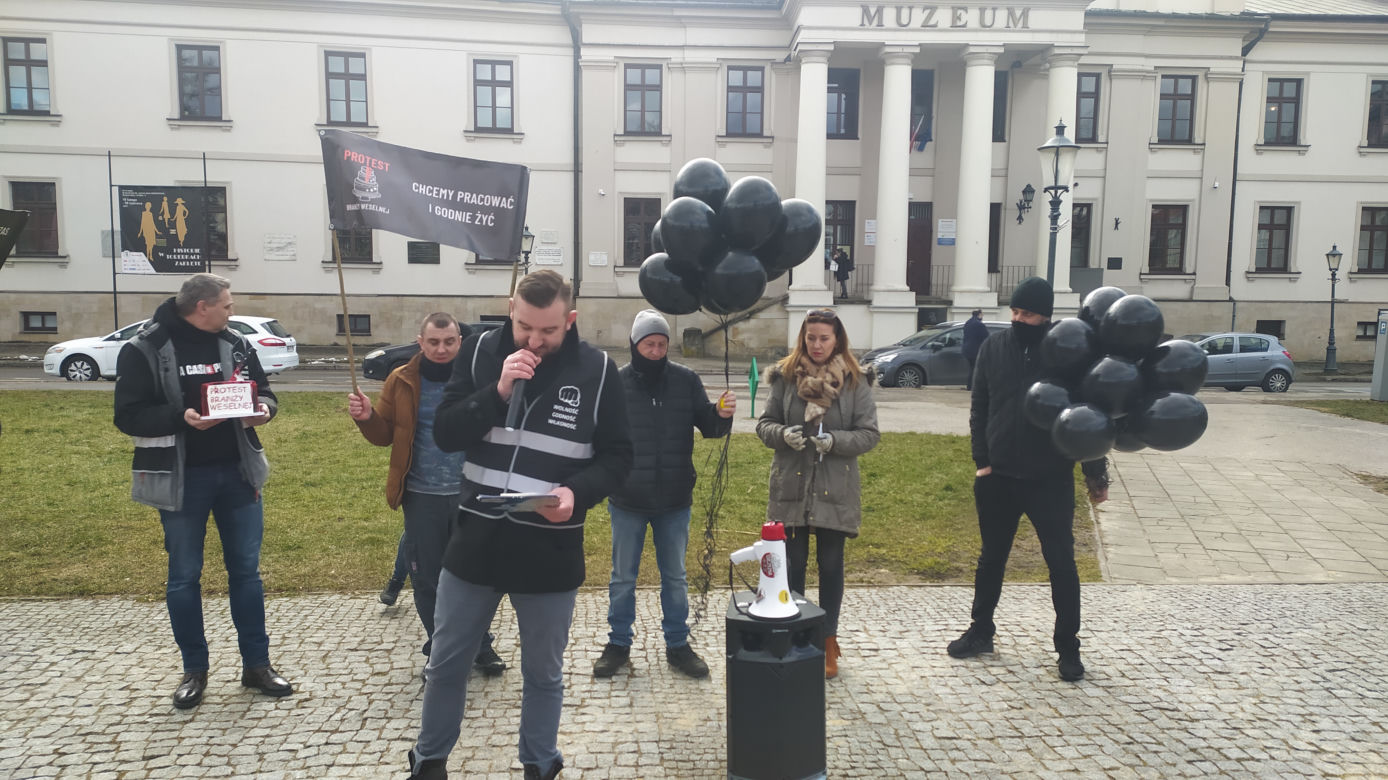 Protest branży weselnej w Radomiu