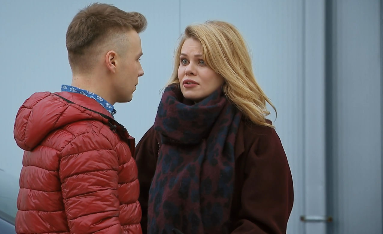 Barwy szczęścia, odcinek 2645: Sławka (Ewelina Serafin), Patryk (Konrad Skolimowski)