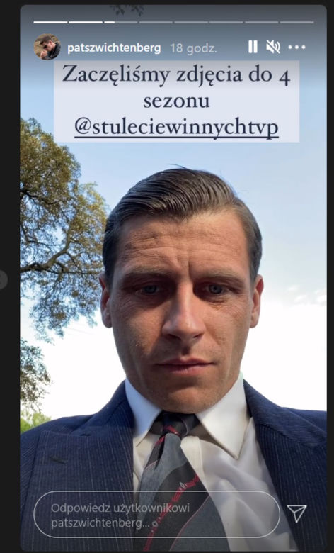 Stulecie Winnych 4 sezon. Jasiek Winny (Patryk Szwichtenberg) na planie