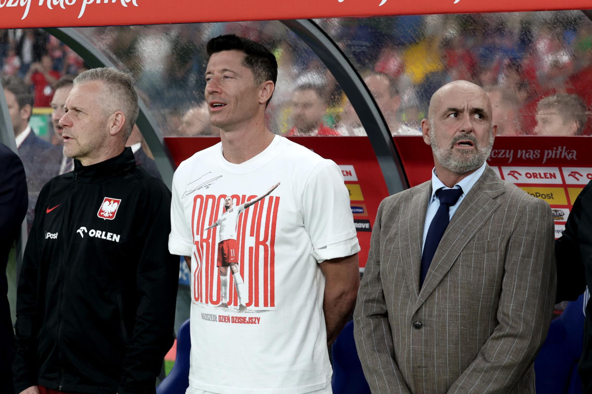 Robert Lewandowski na meczu Polska - Mołdawia