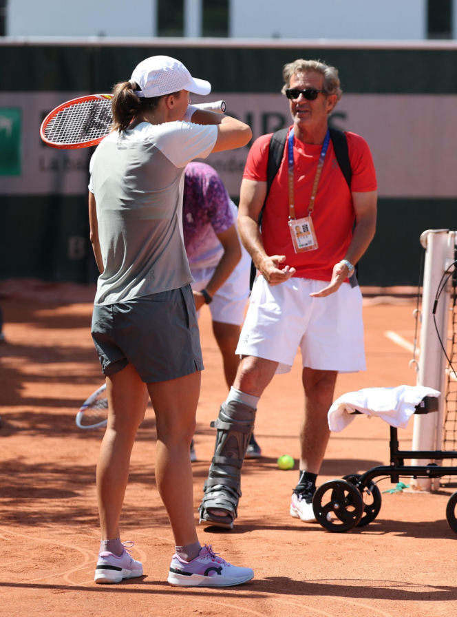 Iga Świątek na ostatnim treningu przez III rundą Roland Garros