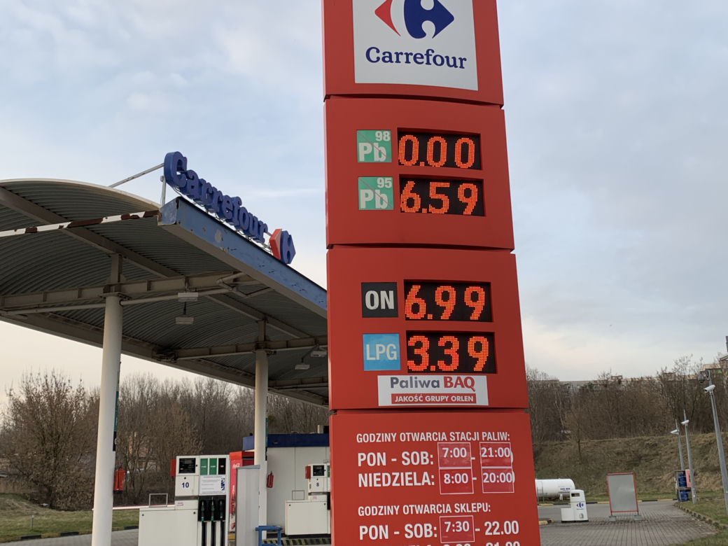 Ceny paliw na stacjach w Sosnowcu 23.03