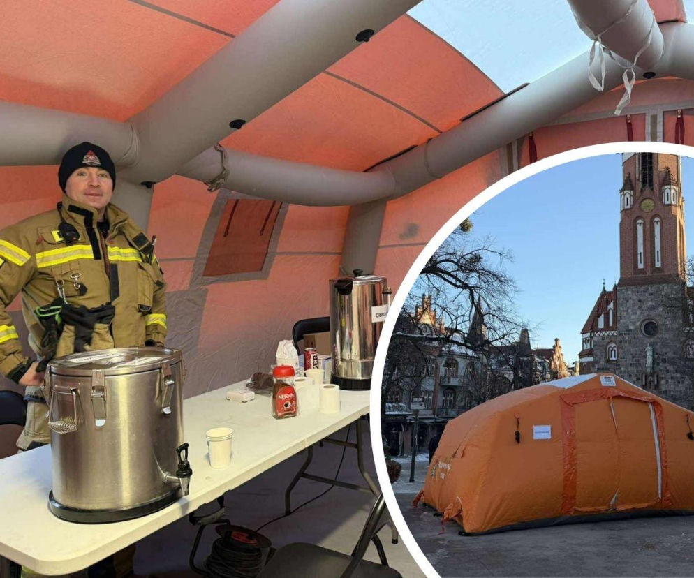 Pomorze walczy z zimnem! Gorący namiot ratuje mieszkańców Sopotu. Pomieszczenie z kawą i herbatą otwarte 24h [GALERIA]