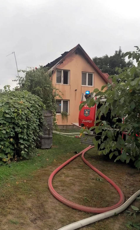 Kolonia Zawady. Pożar domu jednorodzinnego.