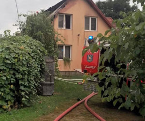 Kolonia Zawady. Pożar domu jednorodzinnego.