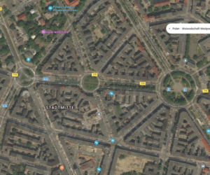 Niemieckie nazwy ulic w Szczecinie na mapach Bing