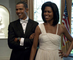 Michelle i Barack Obama z wosku