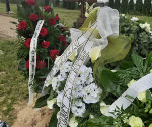 Biały gołąb nad grobem Mateusza