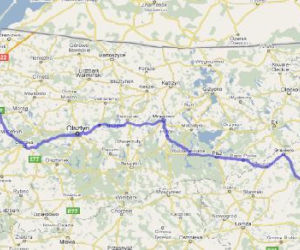 Trasa 16 Białystok-Krynica Morska - mapka