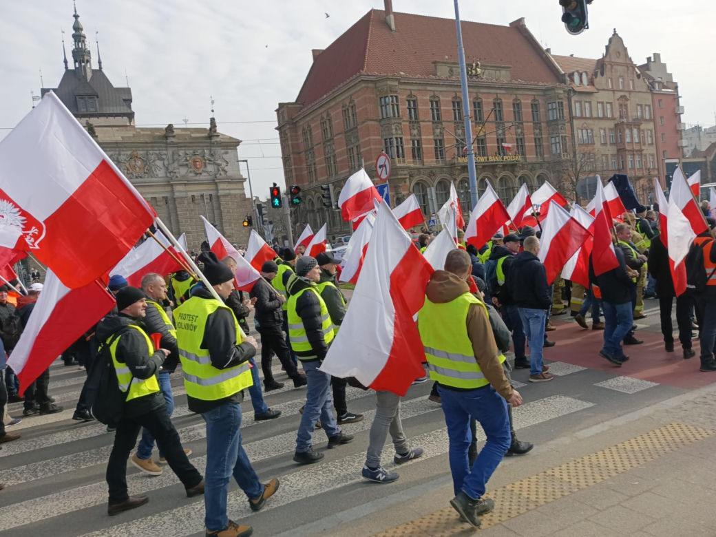Protest rolników w Pomorskiem. Blokady na drogach krajowych i w centrum Gdańsk