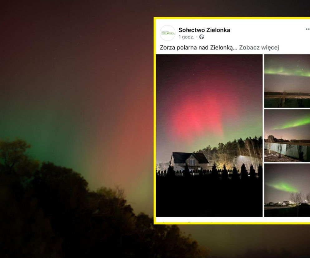 Niesamowite zjawisko na niebie w Kujawsko-Pomorskiem. Tak mieszkańcy regionu podziwiali zorzę polarną