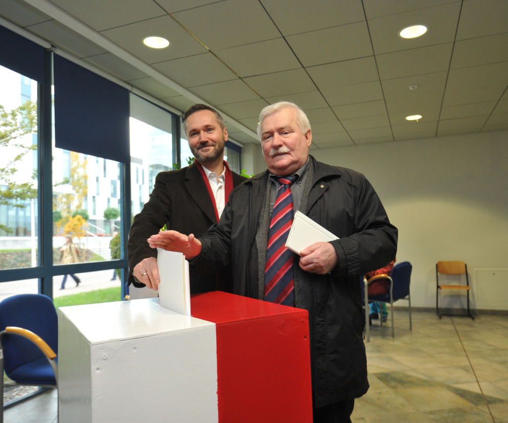 Lech Walesa z synem Jaroslawem