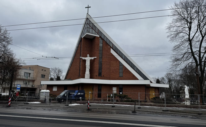 Spalony kościół w Lublinie