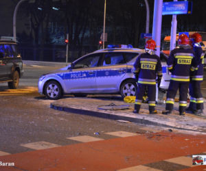 Wypadek z udziałem radiowozu w Rzeszowie