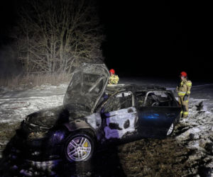 Pożar auta osobowego w Helenowie