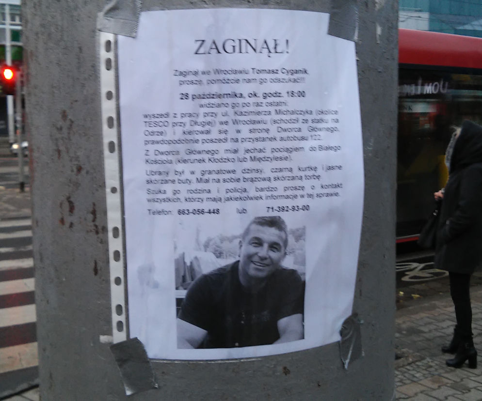 Na wrocławskich ulicach pojawiły się ogłoszenia ze zdjęciem zaginionego