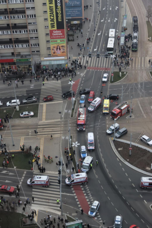 Wypadek na placu Rodła w Szczecinie