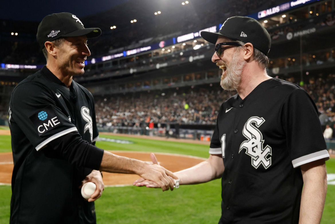 Robert Lewandowski na meczu baseballa Chicago White Sox