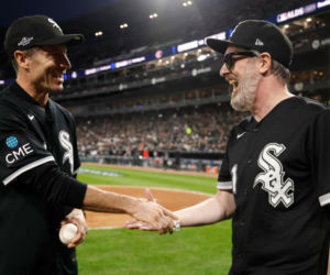 Robert Lewandowski na meczu baseballa Chicago White Sox