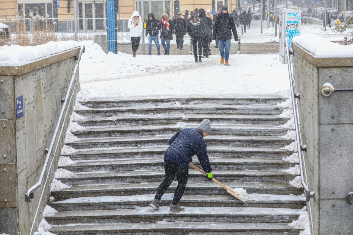 Śnieżna zima w Warszawie