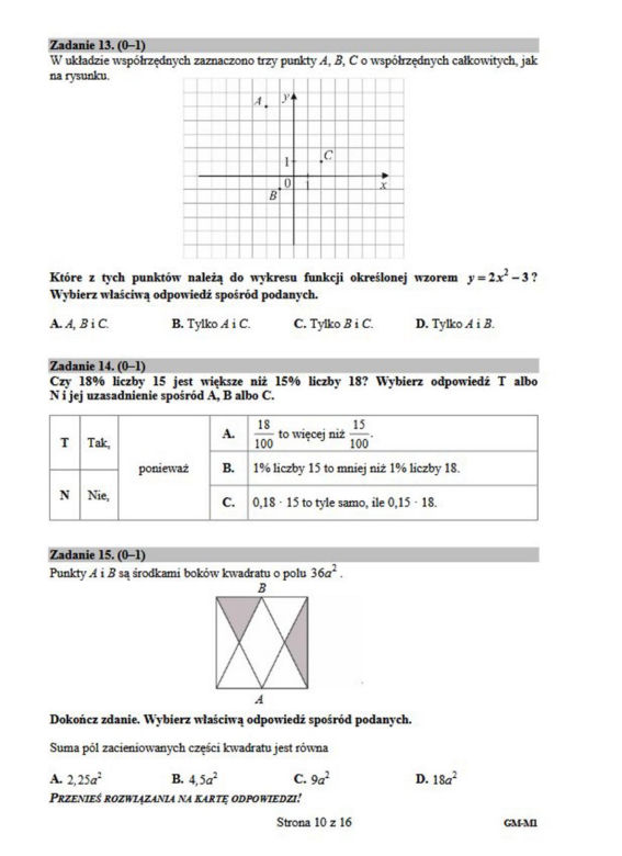 Egzamin gimnazjalny 2019 z matematyki