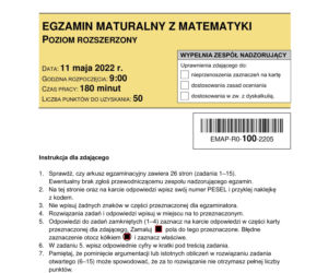 Matura 2022: matematyka. Arkusze odpowiedzi, pytania CKE. Poziom rozszerzony