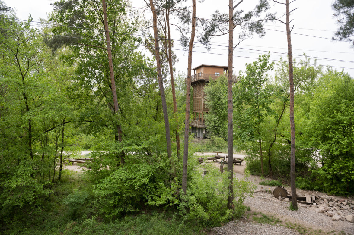 Park Dolina Wkry w Pomiechówku - spacer w koronach drzew, place zabaw, plaża