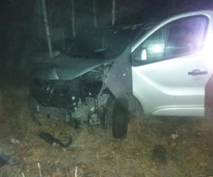 Wypadek w kierunku Leszyc. Kierowca uderzył w słup i uciekł z miejsca zdarzenia! [ZDJĘCIA]