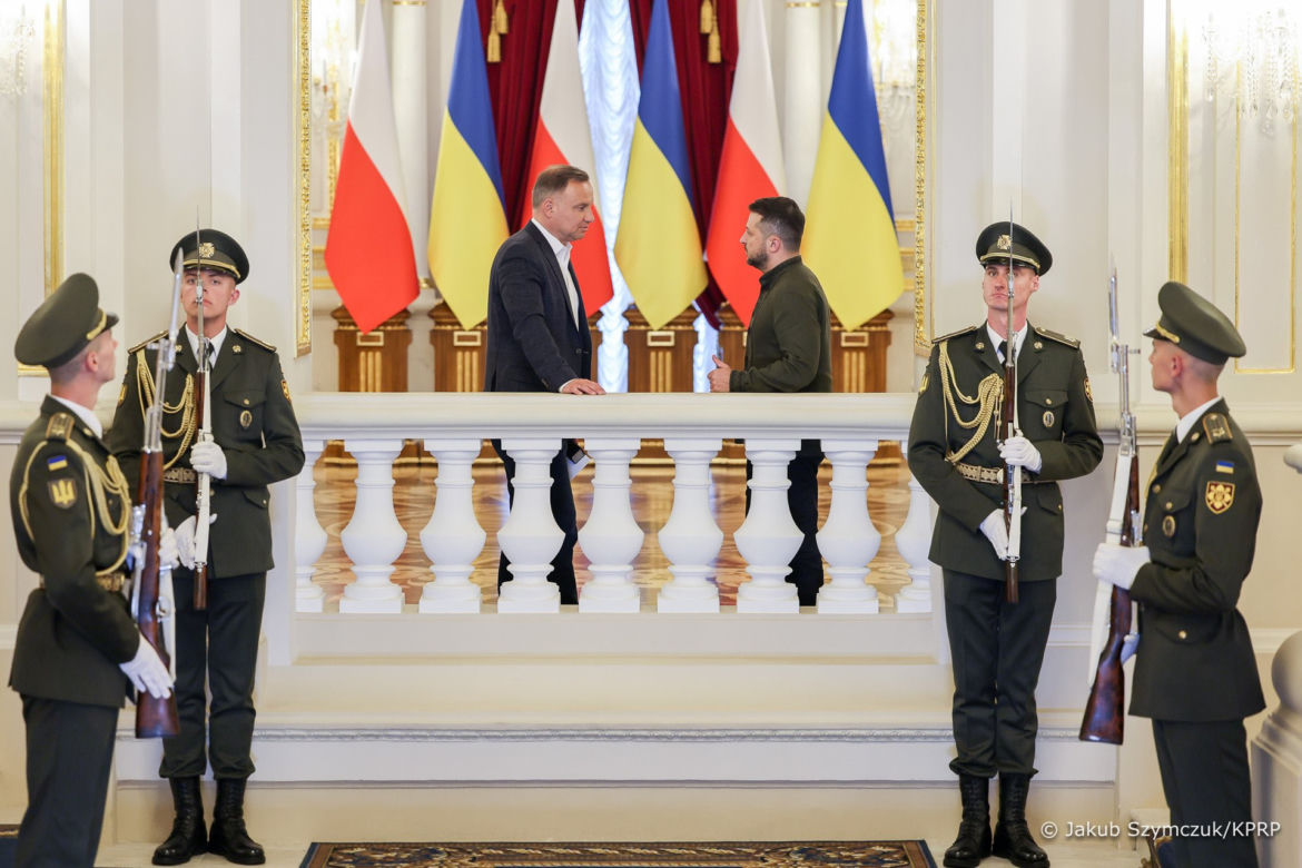 Andrzej Duda w Kijowie. Został uhonorowany w Alei Odważnych