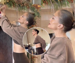 56-letnia Jennifer Lopez w obcisłych legginsach i bluzie tak kusej, że odsłaniała biust. Gorętsza od kominka!