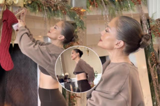 56-letnia Jennifer Lopez w obcisłych legginsach i bluzie tak kusej, że odsłaniała biust. Gorętsza od kominka!