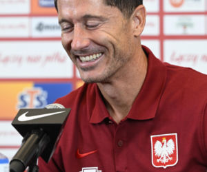 Robert Lewandowski na konferencji reprezentacji Polski