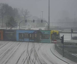 Burza śnieżna w Łodzi 17.01.2022