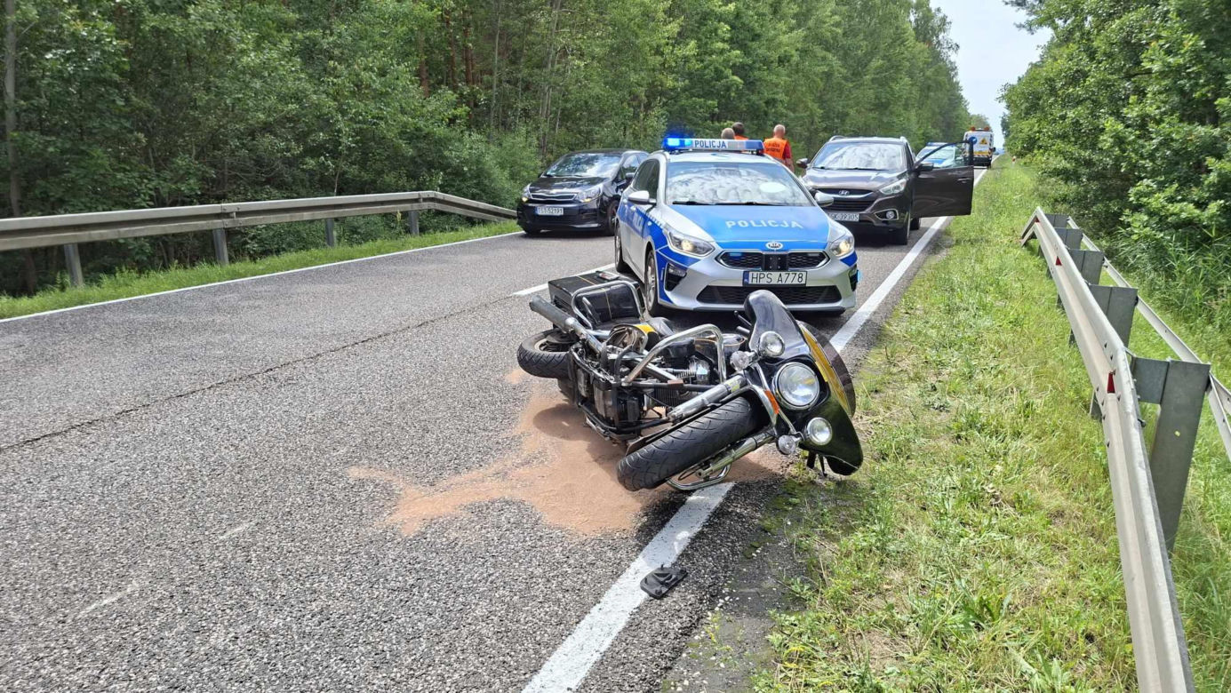Wypadek w Krynkach, w Gminie Brody. Ranny motocyklista w szpitalu