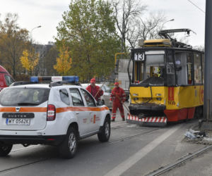 Wypadek tramwajowy przy ul.Elekcyjnej w Warszawie