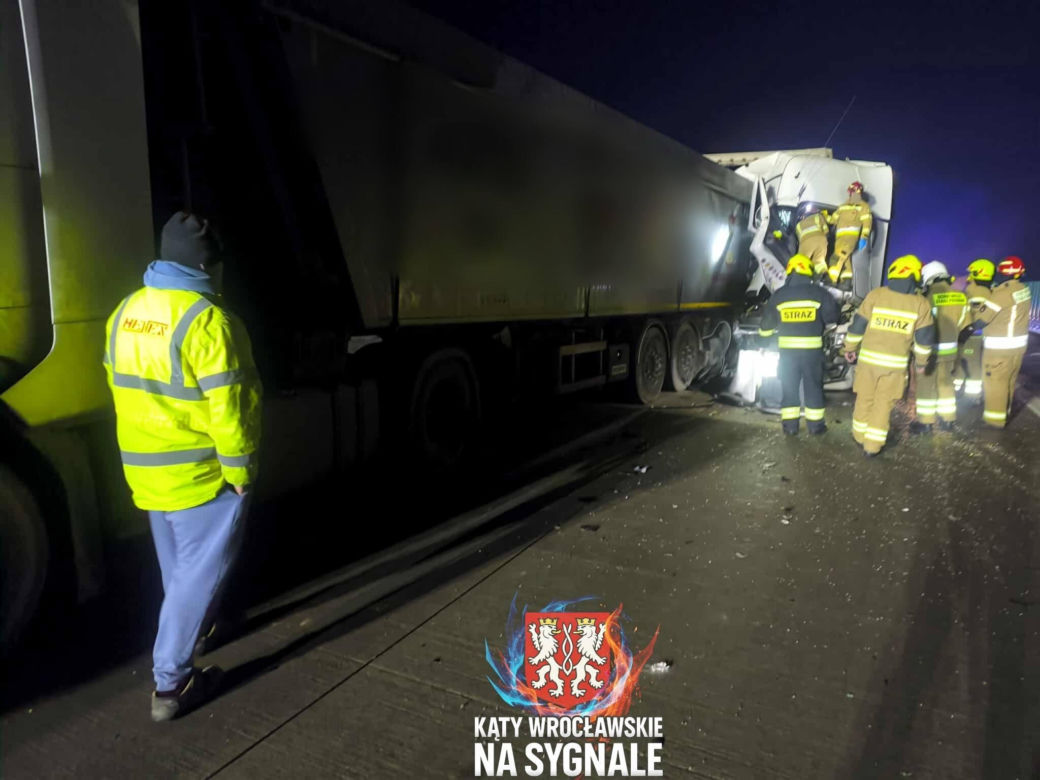 Wypadek na 141. kilometrze A4 pod Wrocławiem
