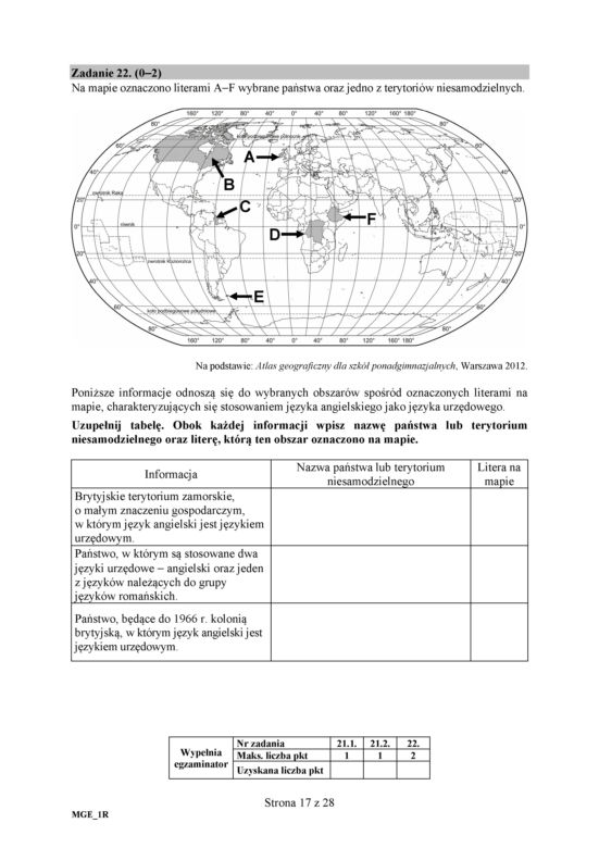 Matura 2018 - Geografia poziom rozszerzony. Arkusze egzaminacyjne