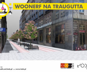 Wizualizacja woonerfu na Traugutta