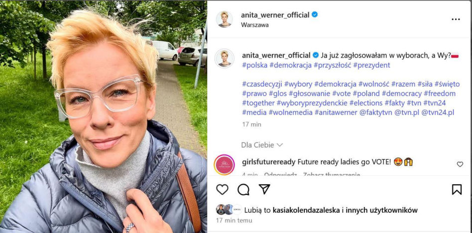 Wybory 2025: Tak Głosują gwiazdy. Anita Werner