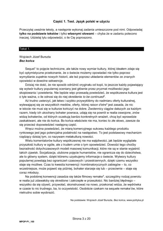 Matura próbna 2023: polski.   Arkusz CKE [GALERIA]