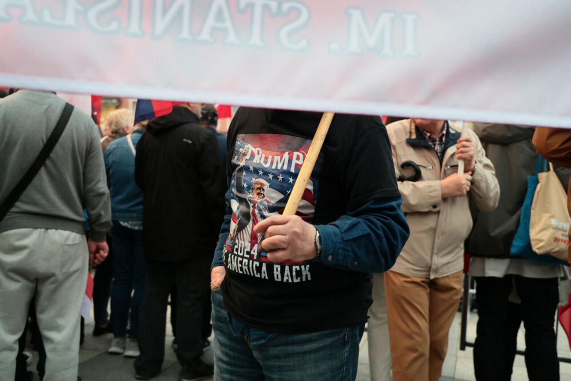 Karol Nawrocki na zorganizowanej przez telewizję Republika debacie przedwyborczej w Końskich